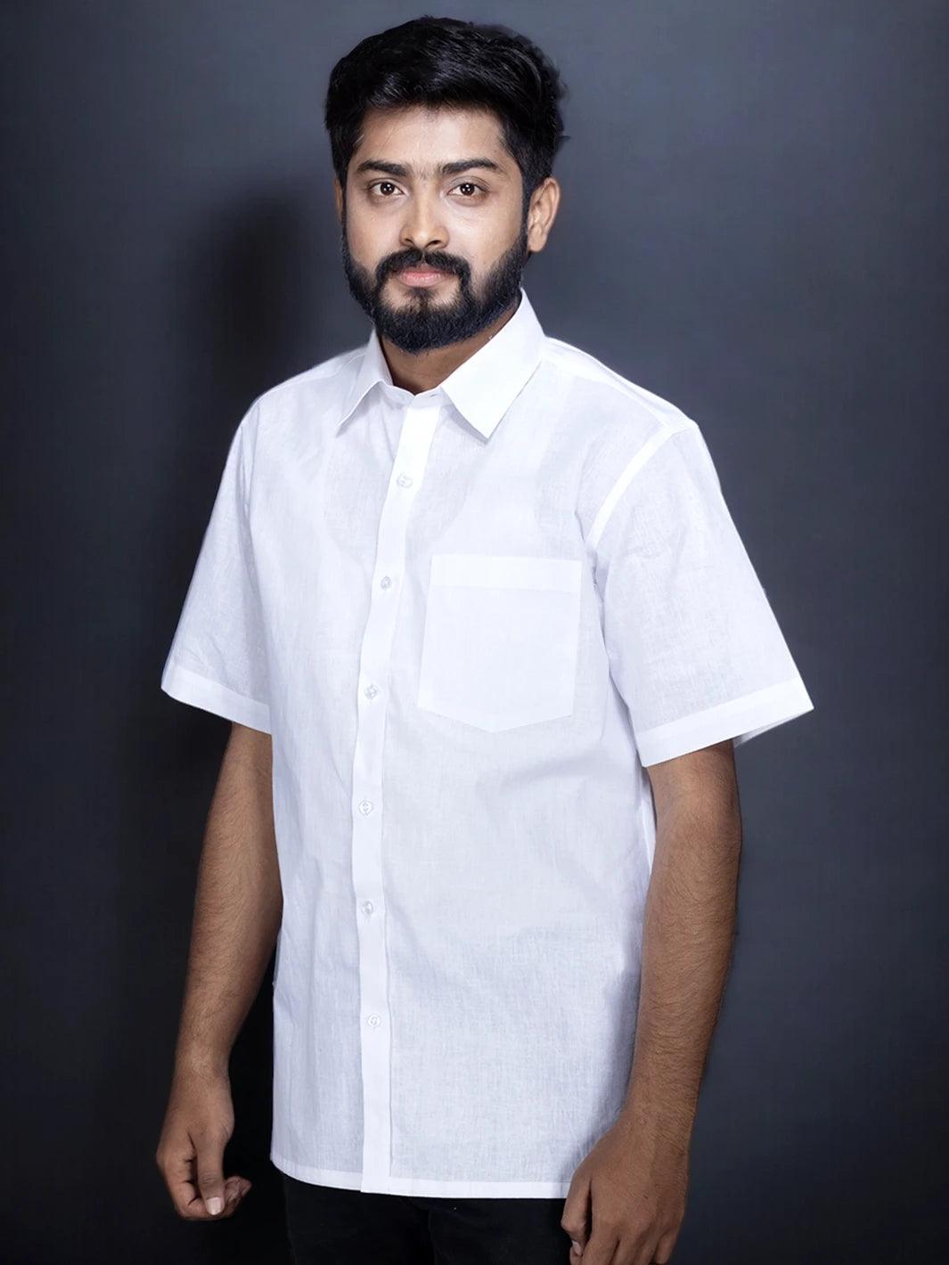 White Khadi Cotton Shirt - Weavers India – WeaversIndia