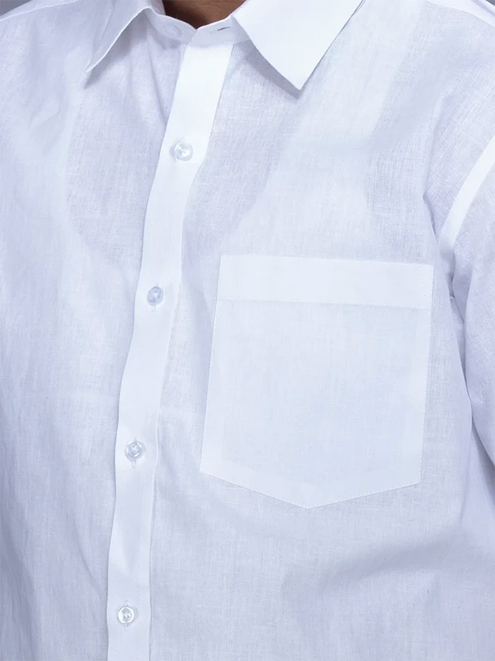 White Handwoven Organic Cotton Formal Men Shirt