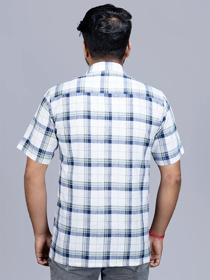 Box Checks Handwoven Organic Cotton Men Shirt