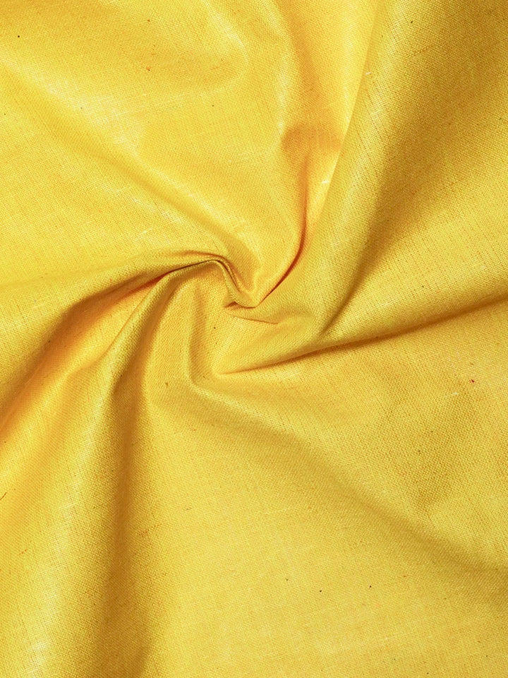 Yellow Handwoven Organic Cotton Fabric 44 Inch Width