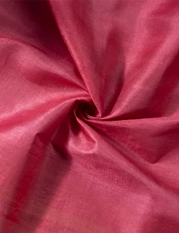 Coral Pink Solid  Murshidabad Silk Fabric 44