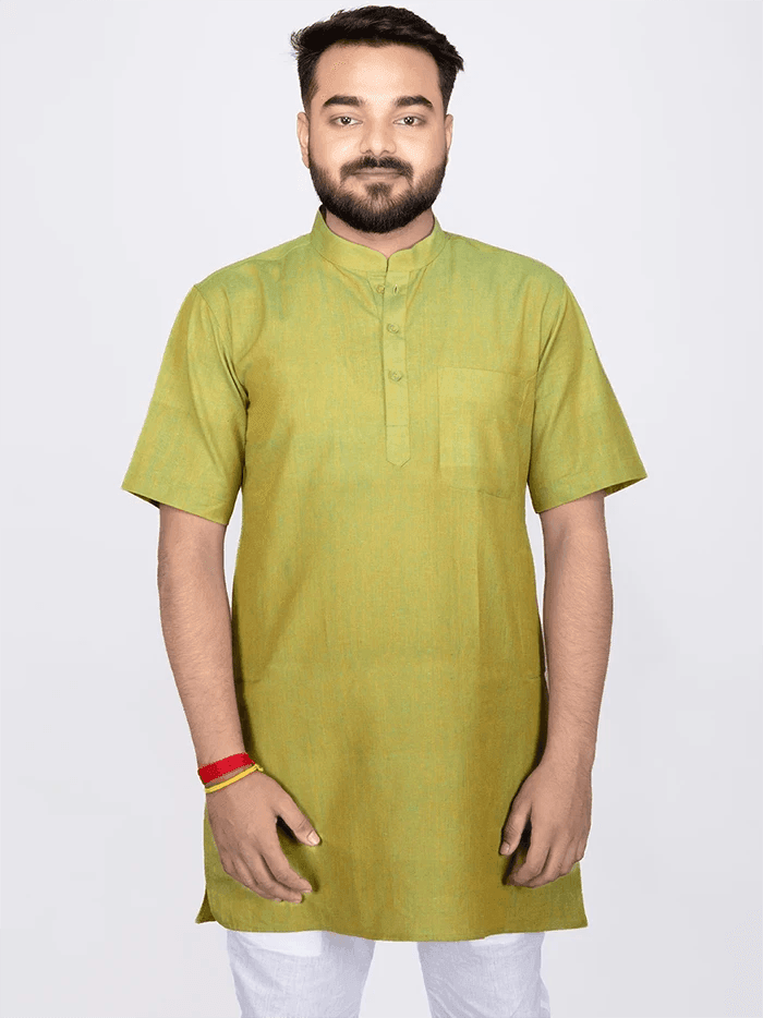 Green Naples Handwoven Organic Cotton Men Kurta