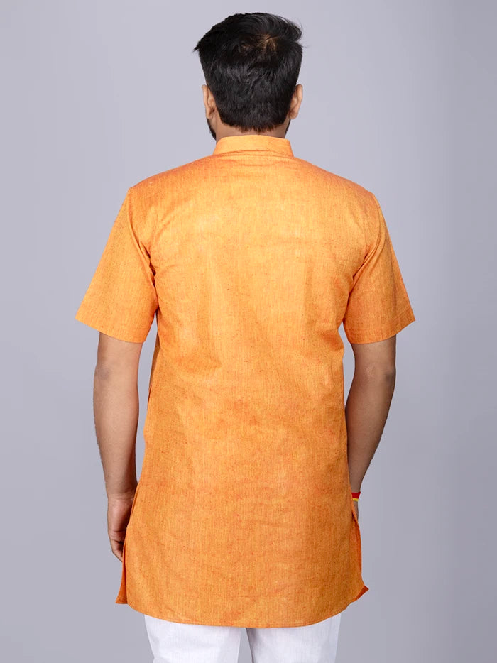 Duel Tone Handwoven Organic Cotton Men Kurta