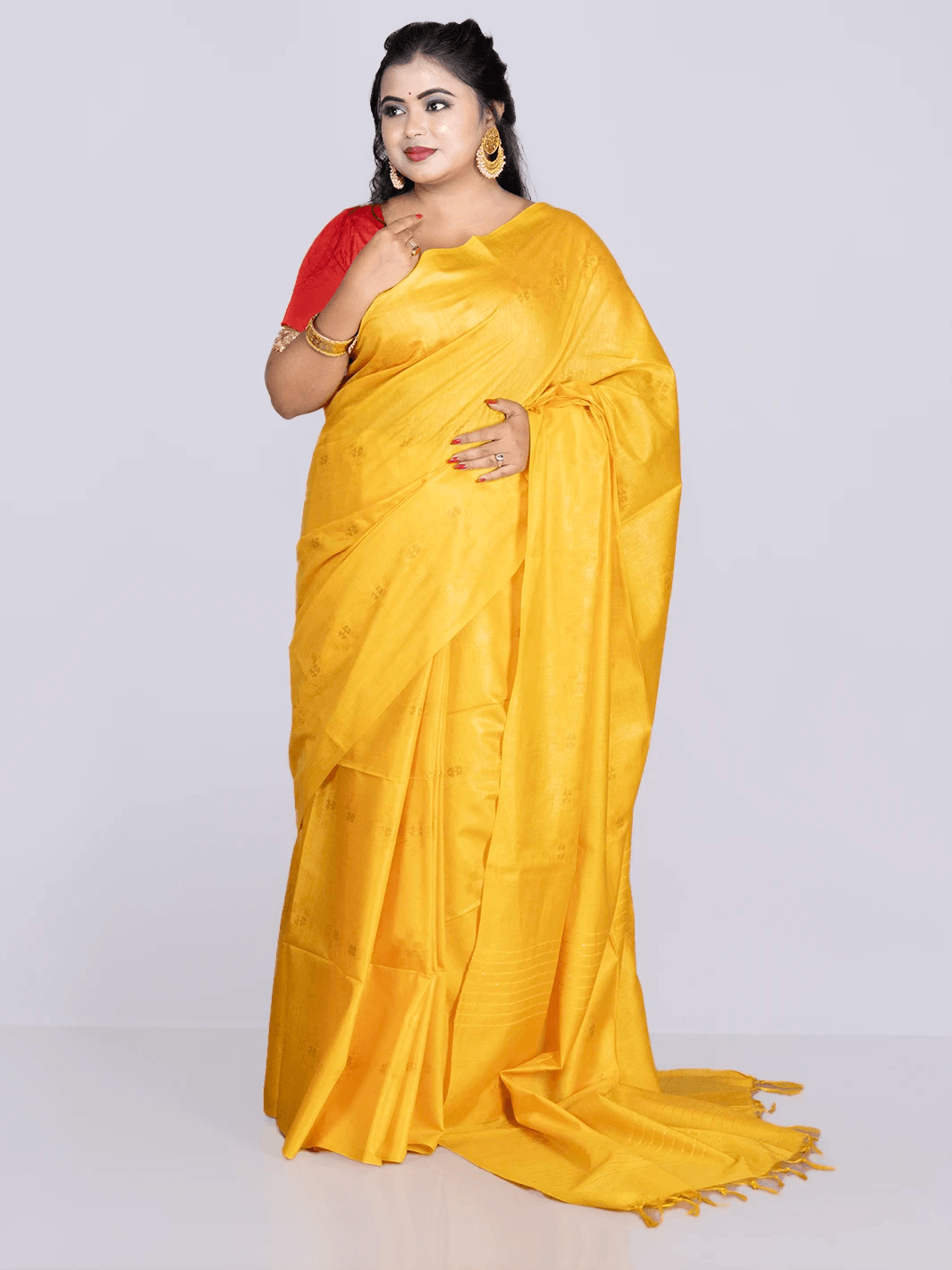 Elegant Yellow Woven BhagalPuri Silk Saree