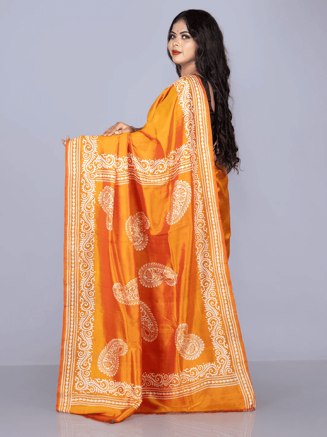 Par Anchal Printed Bishnupuri Katan Silk Saree