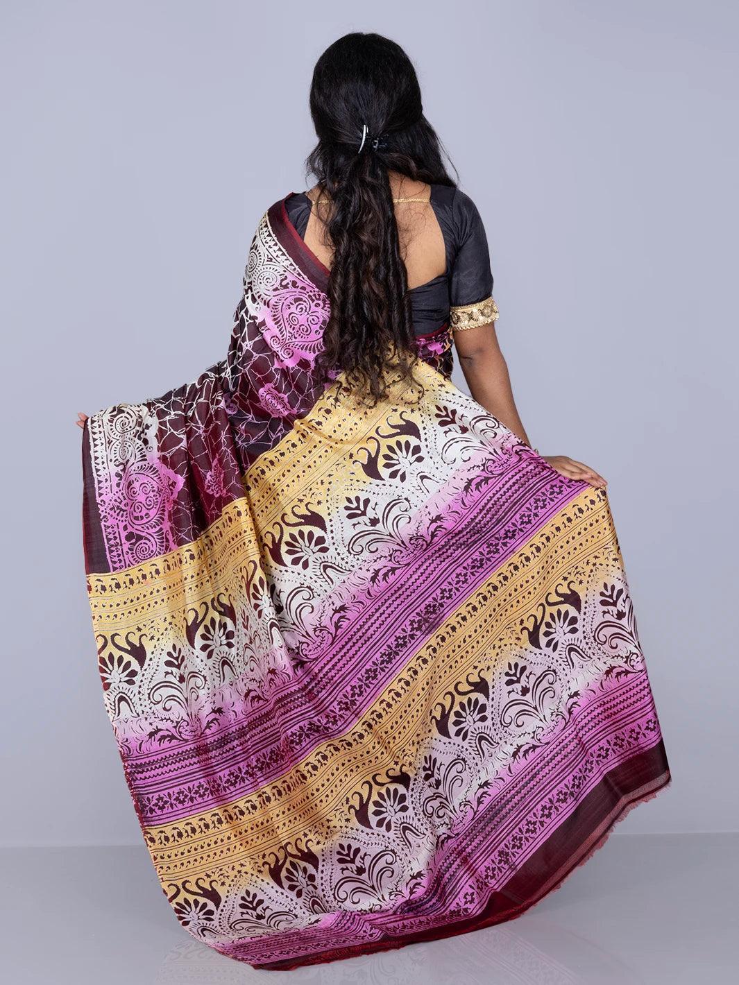 Wonderful Printed Bishnupuri Katan Silk Saree