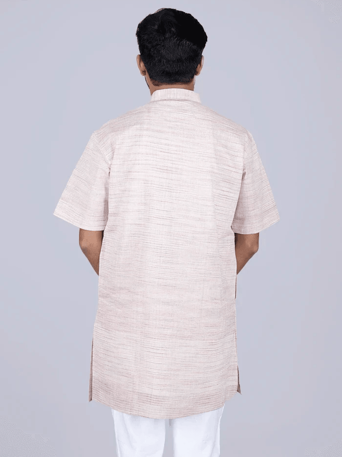 Wheat Color Springs Handwoven Organic Cotton Men Kurta