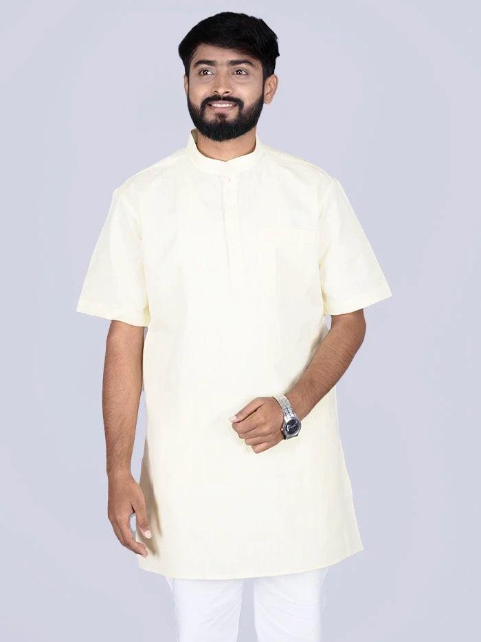 Cream Handwoven Organic Cotton Men Kurta