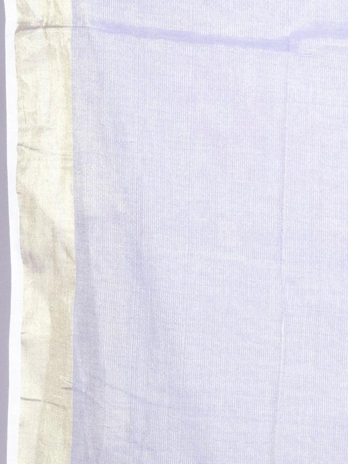 Elegant lavender Par Anchal Buti Handloom Saree