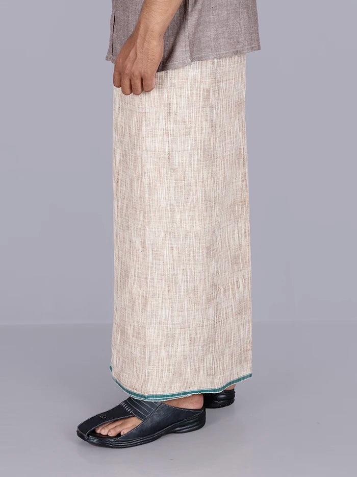 Light Brown Handwoven Cotton Lungi 2.10 Meter