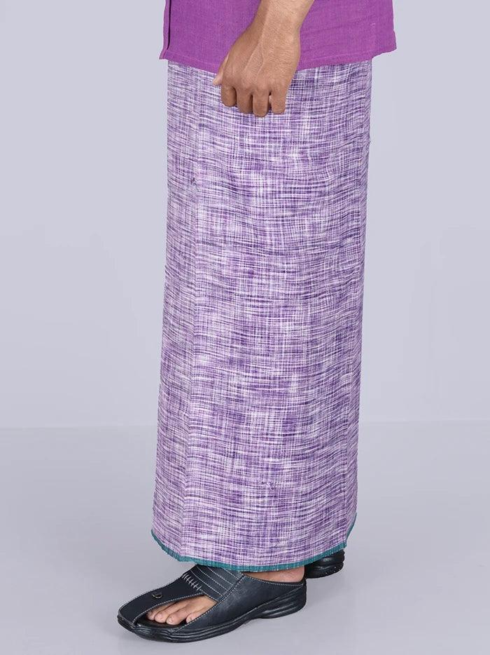 Violet Handwoven Cotton Lungi 2.10 Meter