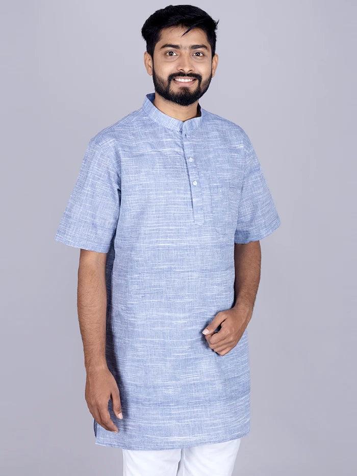 Blue Springs Handwoven Organic Cotton Men Kurta