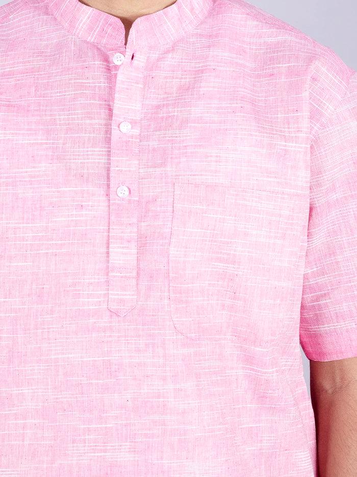 Pink Springs Handwoven Organic Cotton Men Kurta