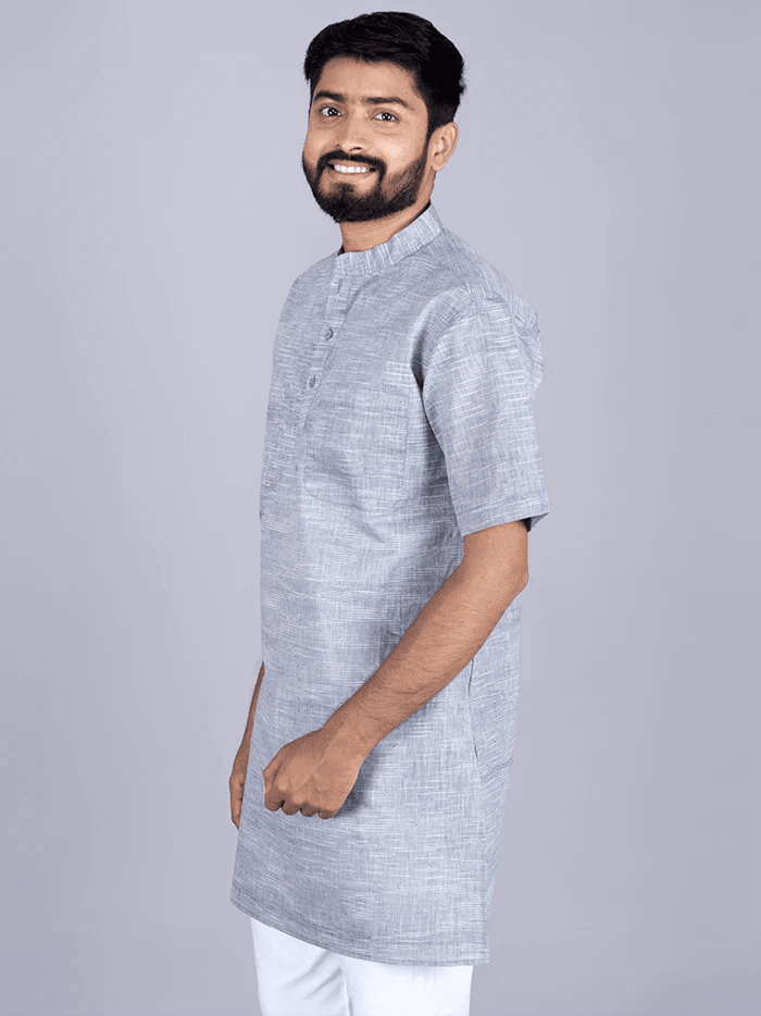 Gray Springs Handwoven Organic Cotton Men Kurta