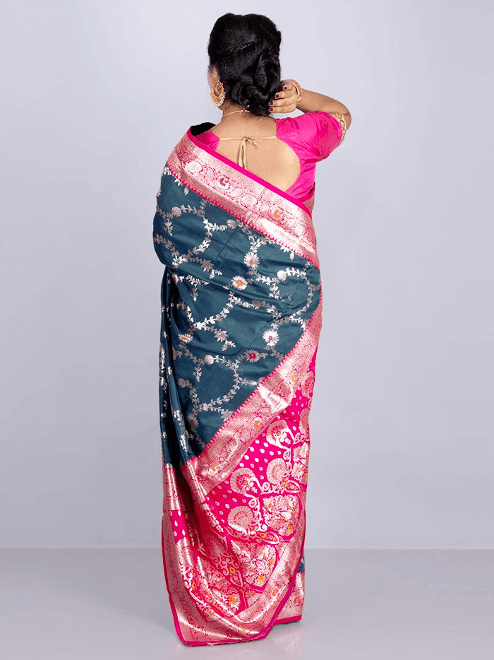 Elegant Allover Green Jal Katan Silk Saree