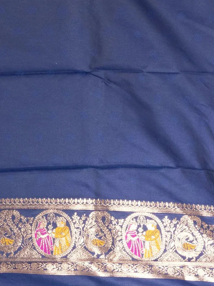 Elegant Allover Blue Jal Katan Silk Saree