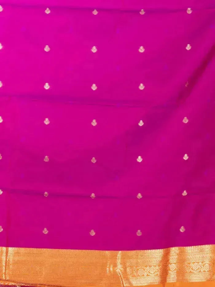 Purple Par Anchal Buti Katan Kanjivaram Silk Saree