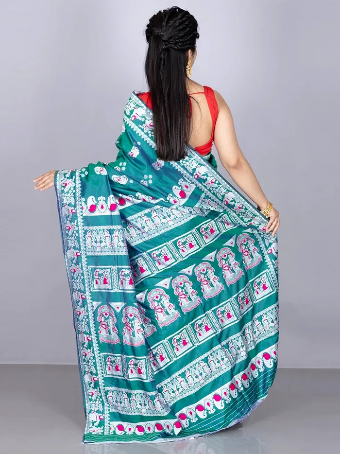 Elegant Allover Green Katan Silk Saree