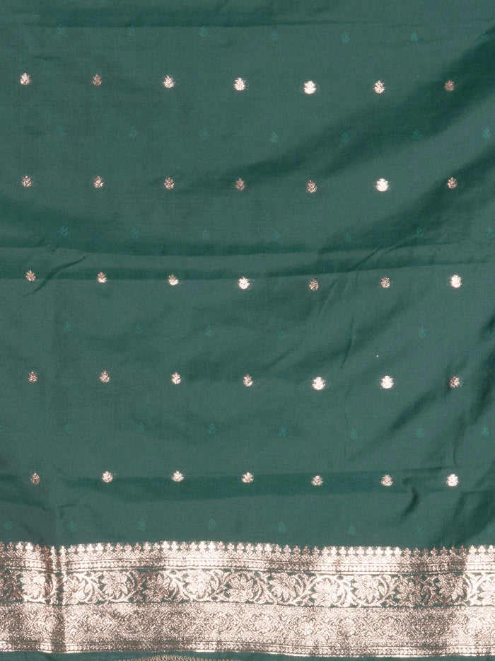 Elegant Allover Green Katan Silk Saree