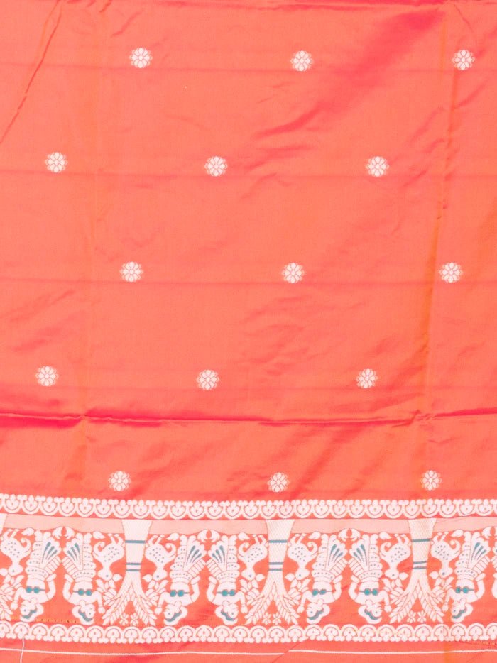 Elegant Allover Orange Katan Silk Saree