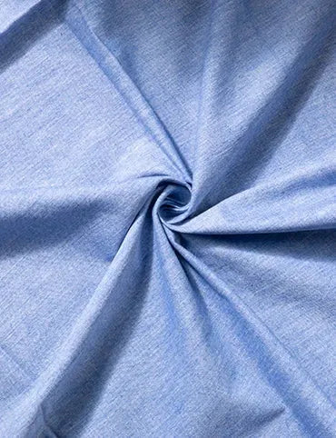 Blue Solid Organic Cotton Fabric 44 Inch Width