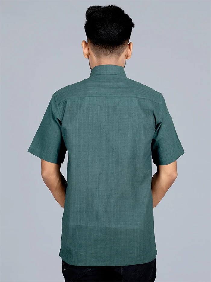 Forrest Green Handwoven Organic Cotton Formal Men Shirt