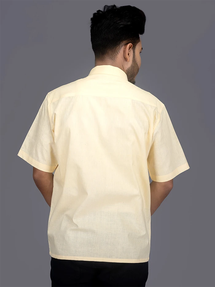 Ivory Handwoven Cotton Formal Men Shirt