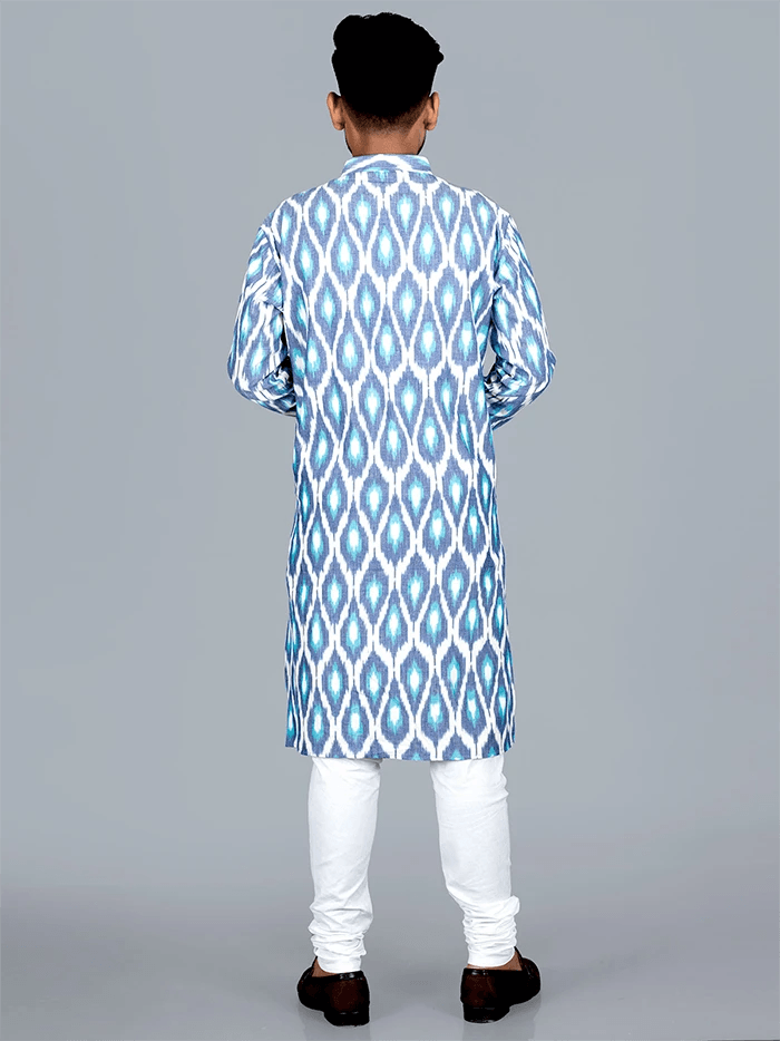 Handwoven Ikkat Cotton Men Kurta