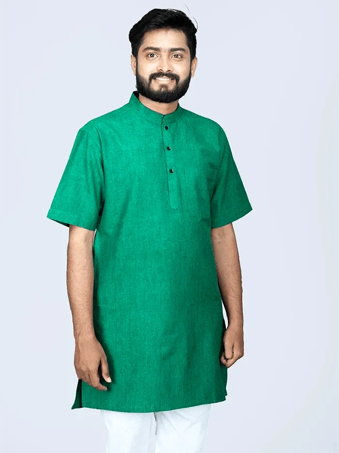 Duel Tone Handwoven Organic Cotton Men Kurta