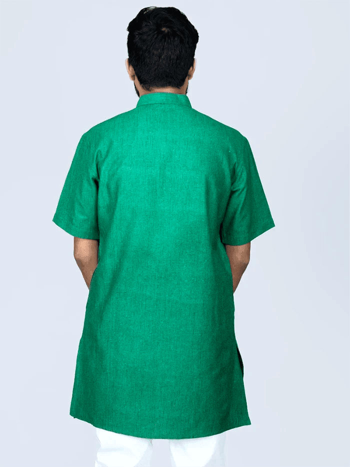 Duel Tone Handwoven Organic Cotton Men Kurta