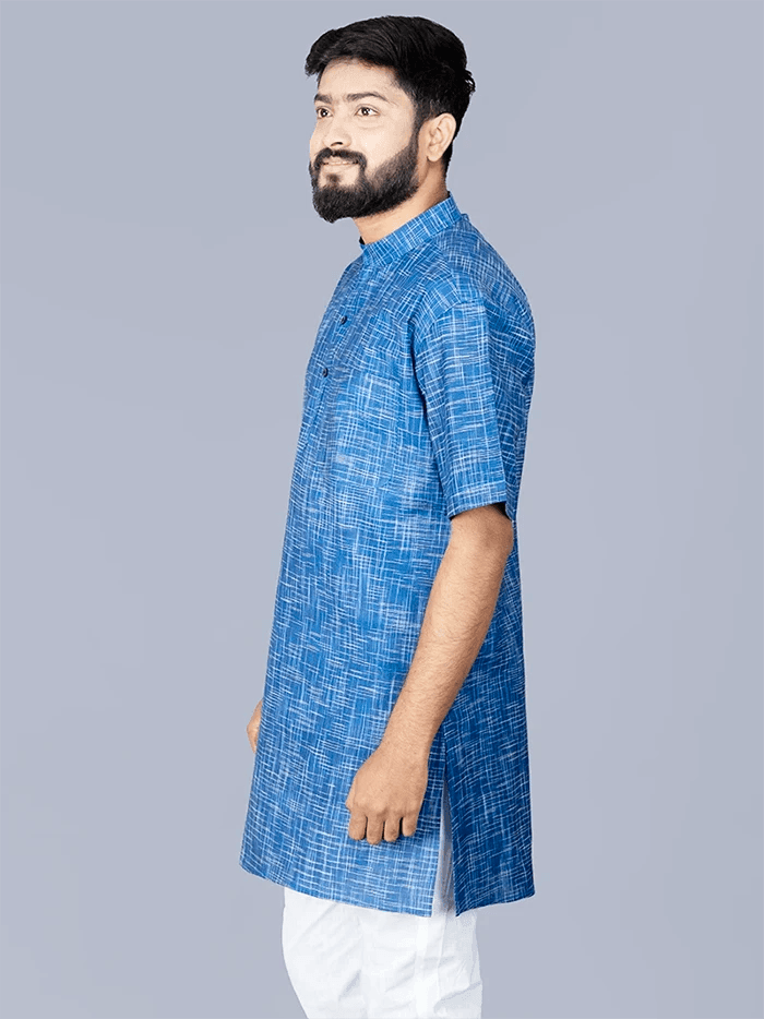 Blue Springs Handwoven Organic Cotton Men Kurta