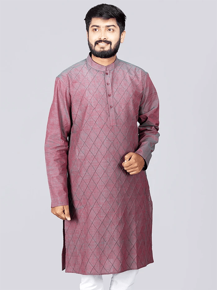 Handwoven Organic Cotton Pintuck Men kurta