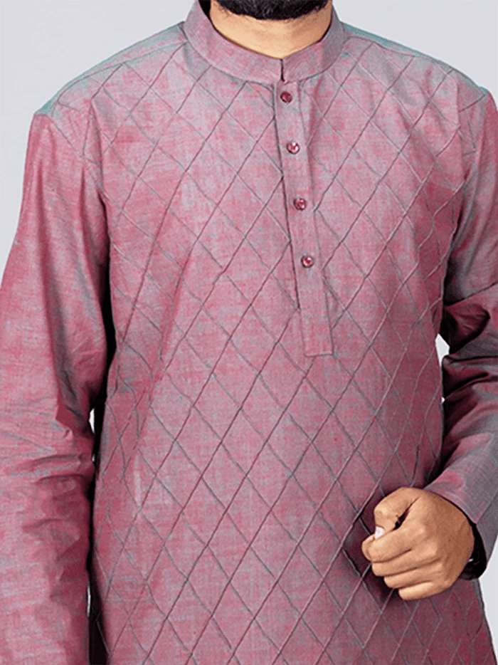 Handwoven Organic Cotton Pintuck Men kurta