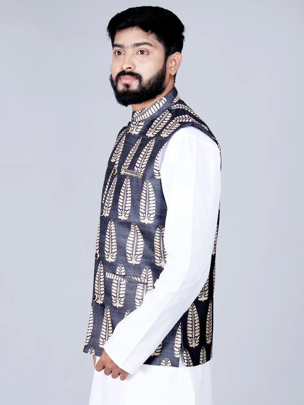 Buy online Green Floral Print Nehru Jacket from Jackets for Men by Hangup  for ₹999 at 75% off | 2024 Limeroad.com