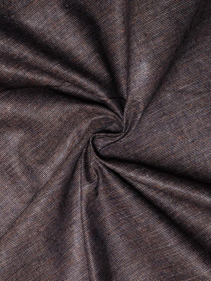 Brown Handwoven Organic Cotton Fabric 44 Inch Width - WeaversIndia