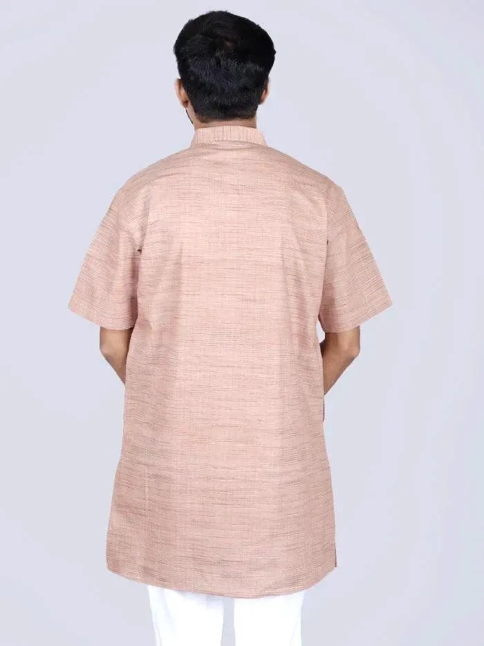 Brown Sugar Springs Handwoven Organic Cotton Men Kurta - WeaversIndia