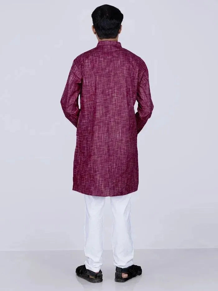 Catawba Springs Handwoven Organic Cotton Men Kurta - WeaversIndia