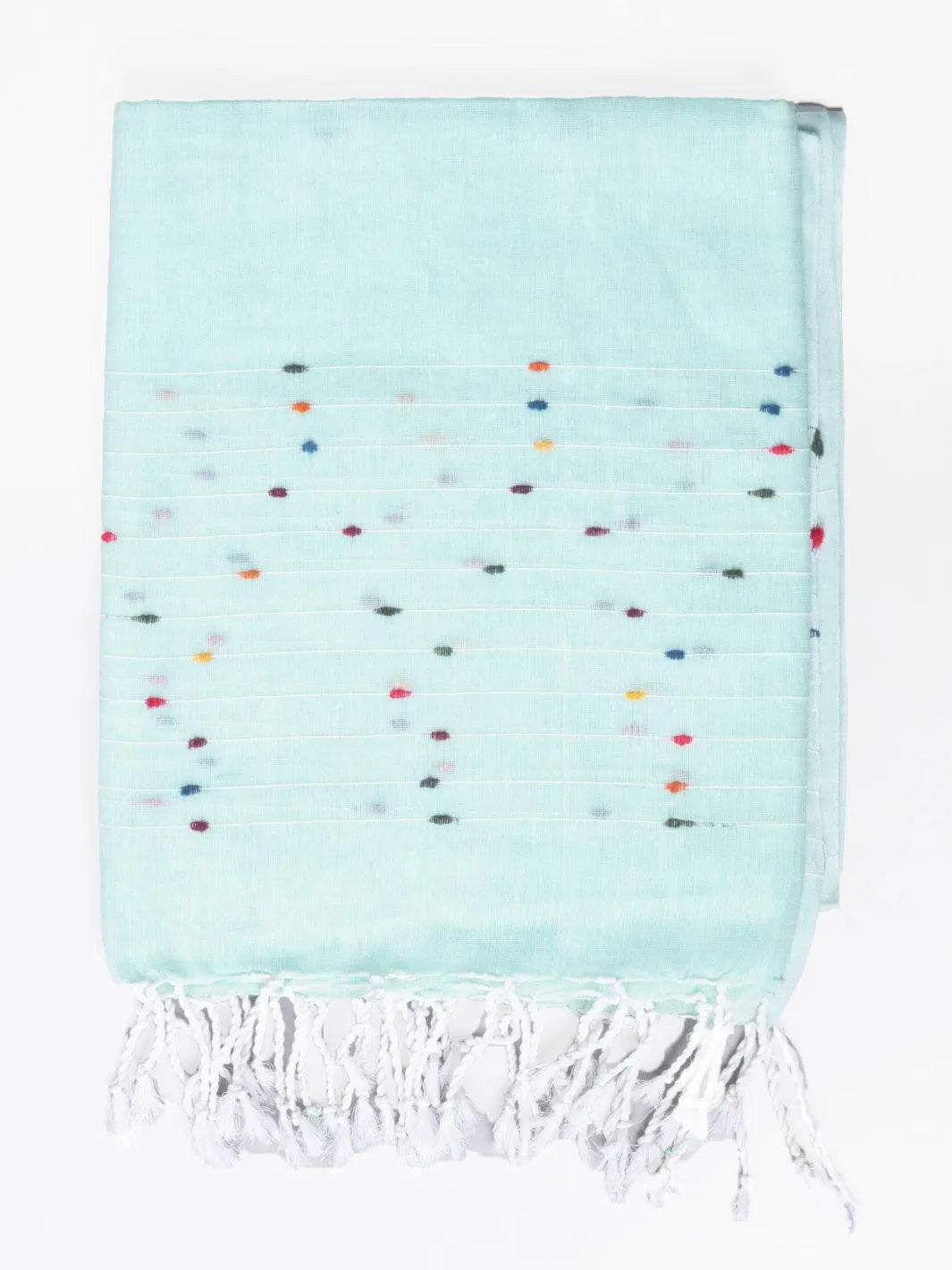 Cyan Handwoven Cotton Dupatta - WeaversIndia