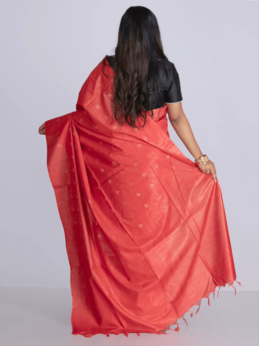 Elegant Red Woven BhagalPuri Silk Saree - WeaversIndia