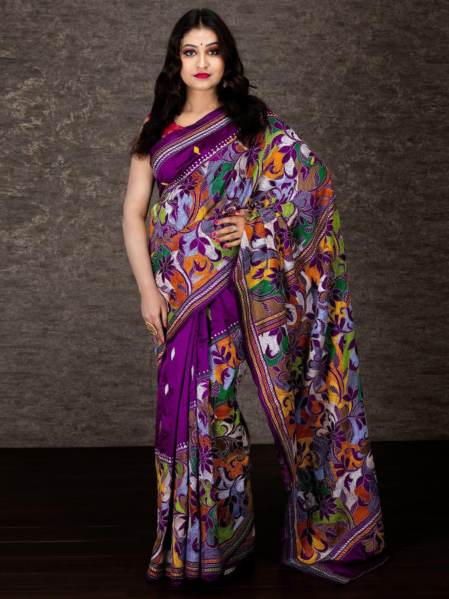 Rima - Reverse Kantha Embroidery Saree