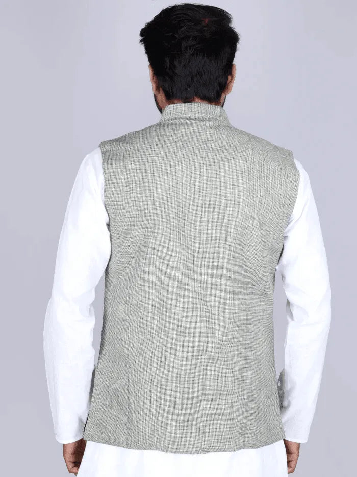 Handwoven Cotton Modi Jacket - WeaversIndia