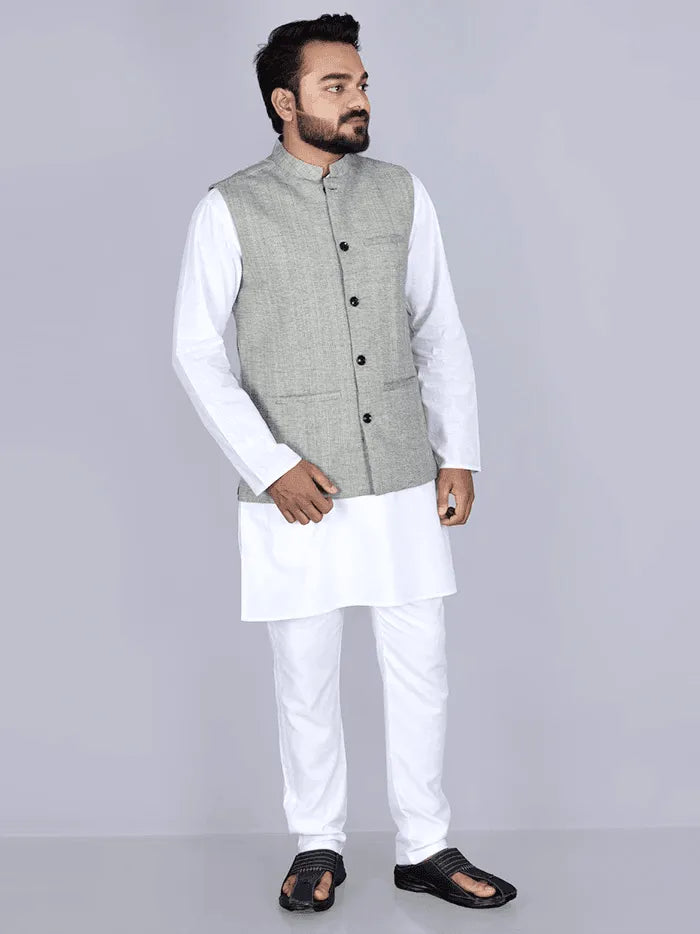 Handwoven Cotton Modi Jacket - WeaversIndia