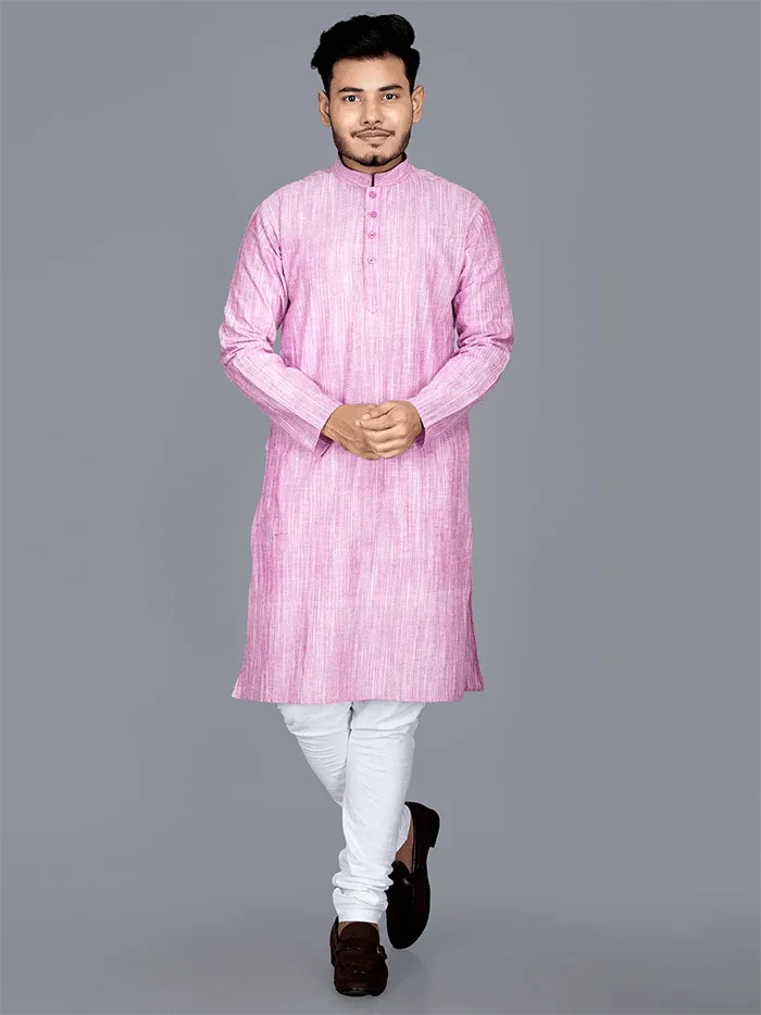 Handwoven Hand Spun Springs Men Kurta - WeaversIndia