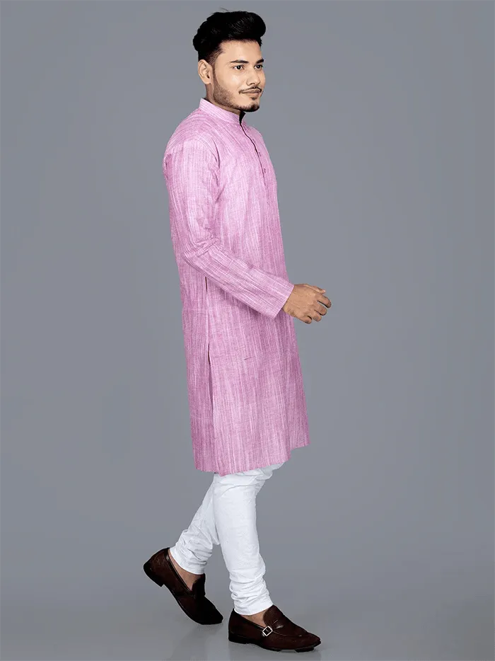 Handwoven Hand Spun Springs Men Kurta - WeaversIndia