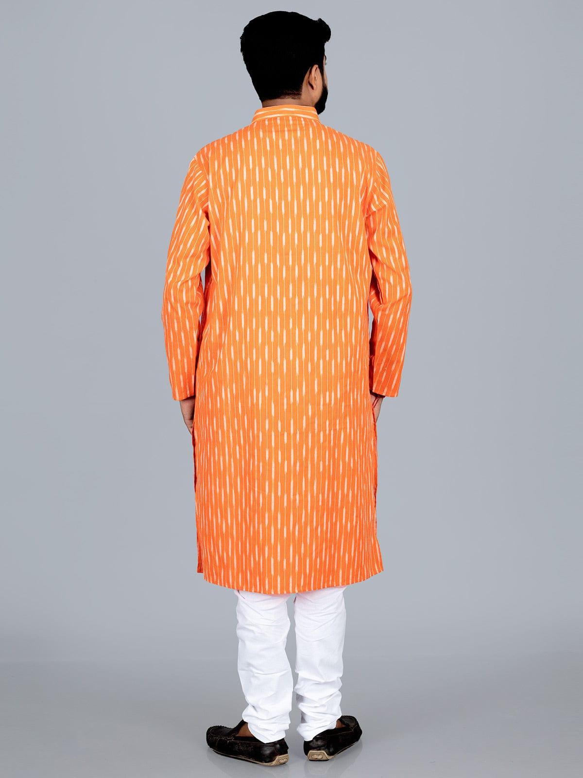 Handwoven Ikkat Cotton Men Kurta - WeaversIndia