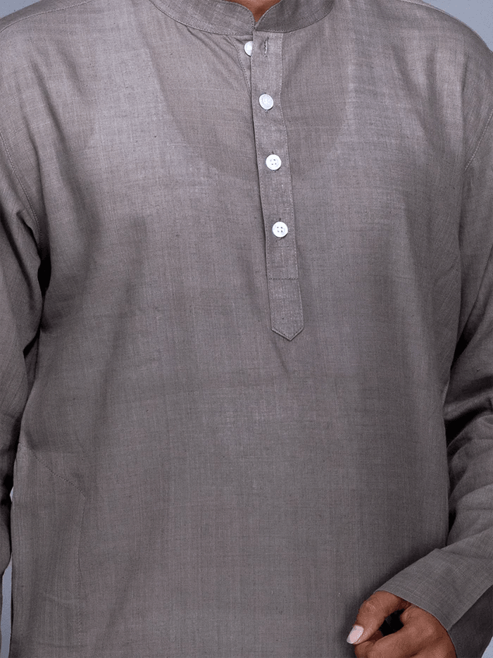 Taupe Grey Organic Cotton Men Kurta