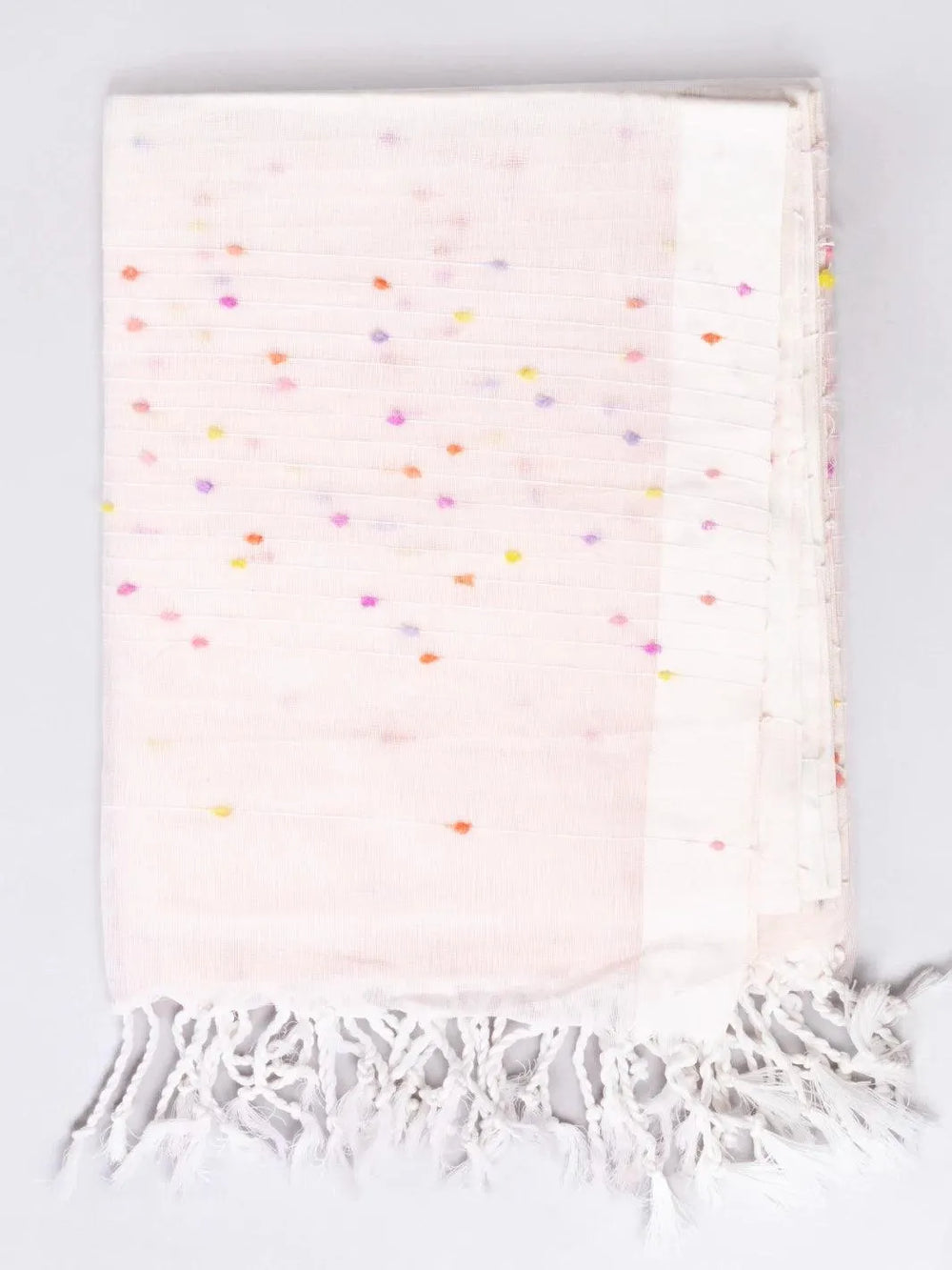 Light Pink Handwoven Cotton Dupatta - WeaversIndia