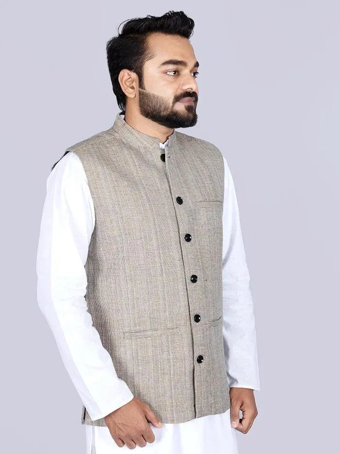 Men Handwoven Cotton Modi Jacket - WeaversIndia