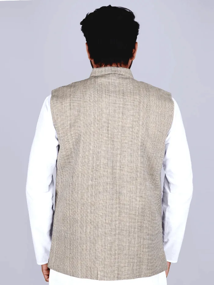 Men Handwoven Cotton Modi Jacket - WeaversIndia