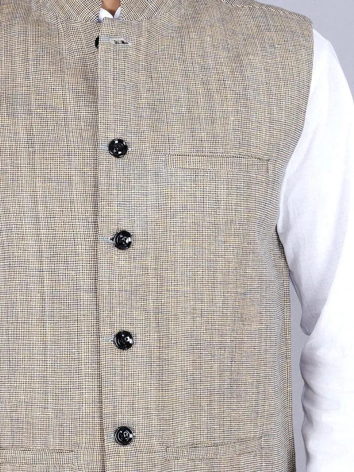 Men Handwoven Cotton Modi Jacket - WeaversIndia